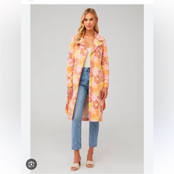Show Me Your MuMu Jackets & Blazers - NWT Show Me Your Mumu, Nancy Trench in Retro Garden, Medium